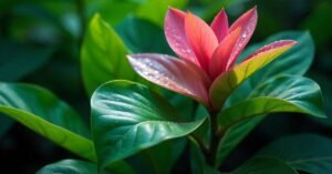 Green Pink Leaf Plant