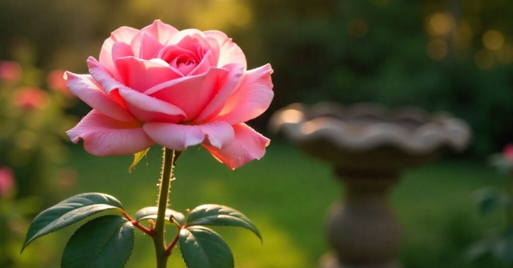 pink rose plant
