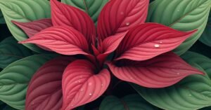 Red Hosta Plant